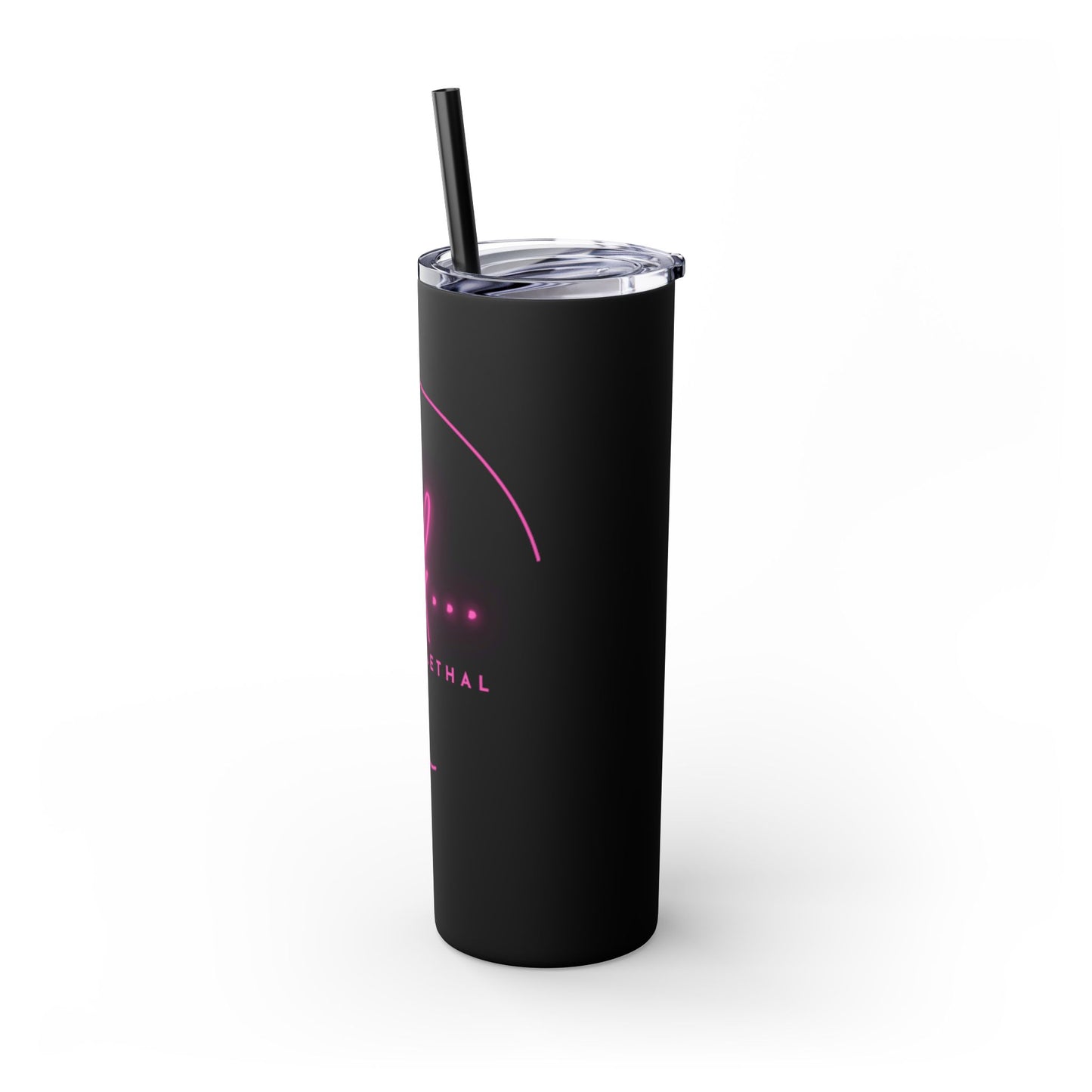 Pink But Lethal Skinny Tumbler – Sip with Power 💀💖✨