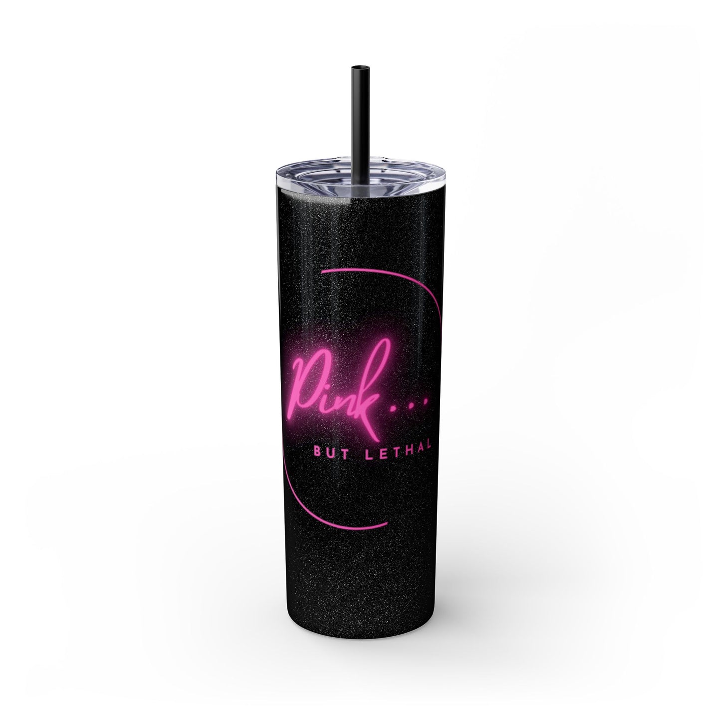 Pink But Lethal Skinny Tumbler – Sip with Power 💀💖✨