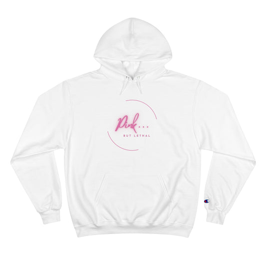 Stylish Champion Hoodie - 'Pink.. But Lethal' Design