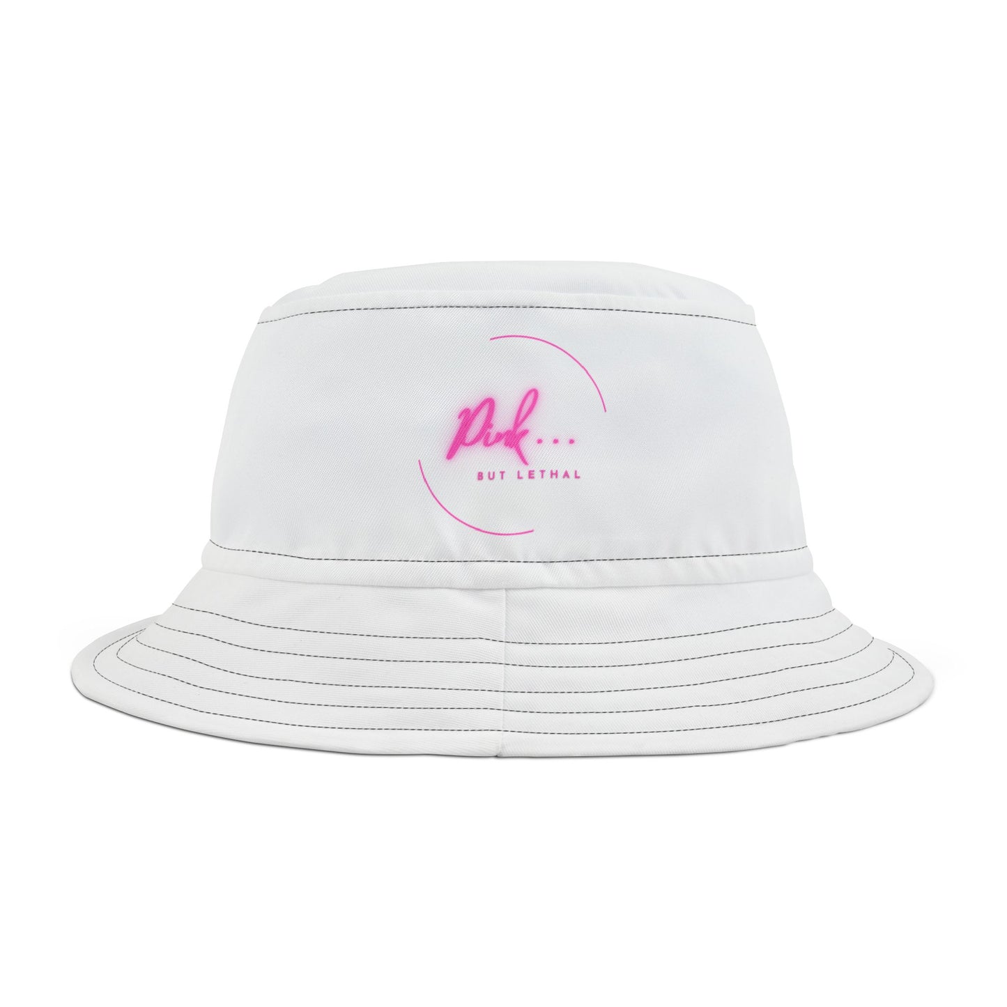 Pink But Lethal Bucket Hat – Stay Shaded, Stay Dangerous 🖤💋☀️