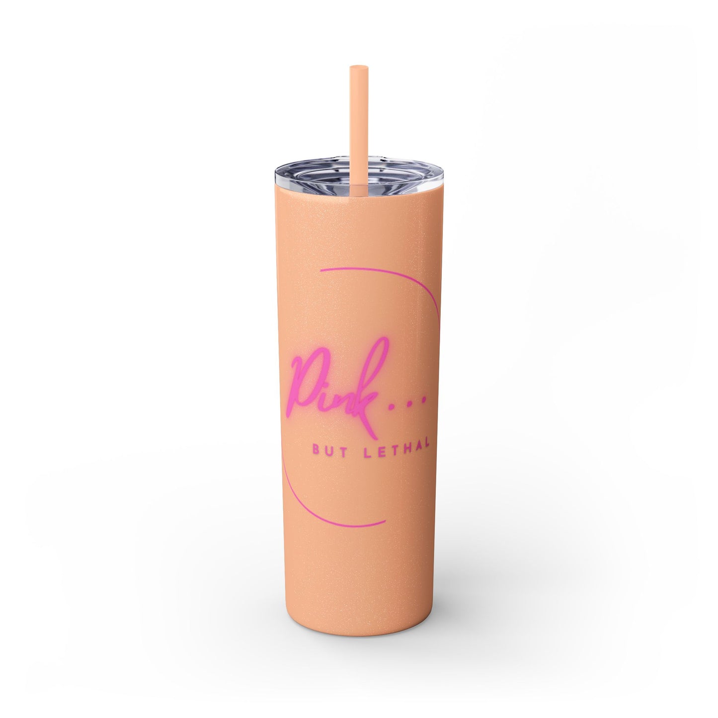 Pink But Lethal Skinny Tumbler – Sip with Power 💀💖✨