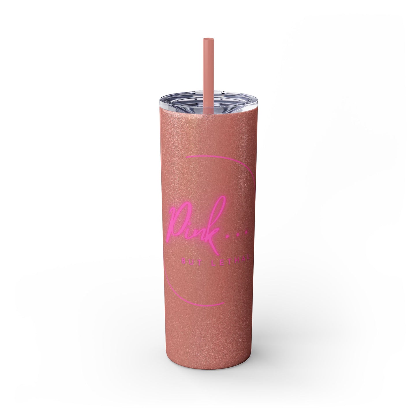 Pink But Lethal Skinny Tumbler – Sip with Power 💀💖✨