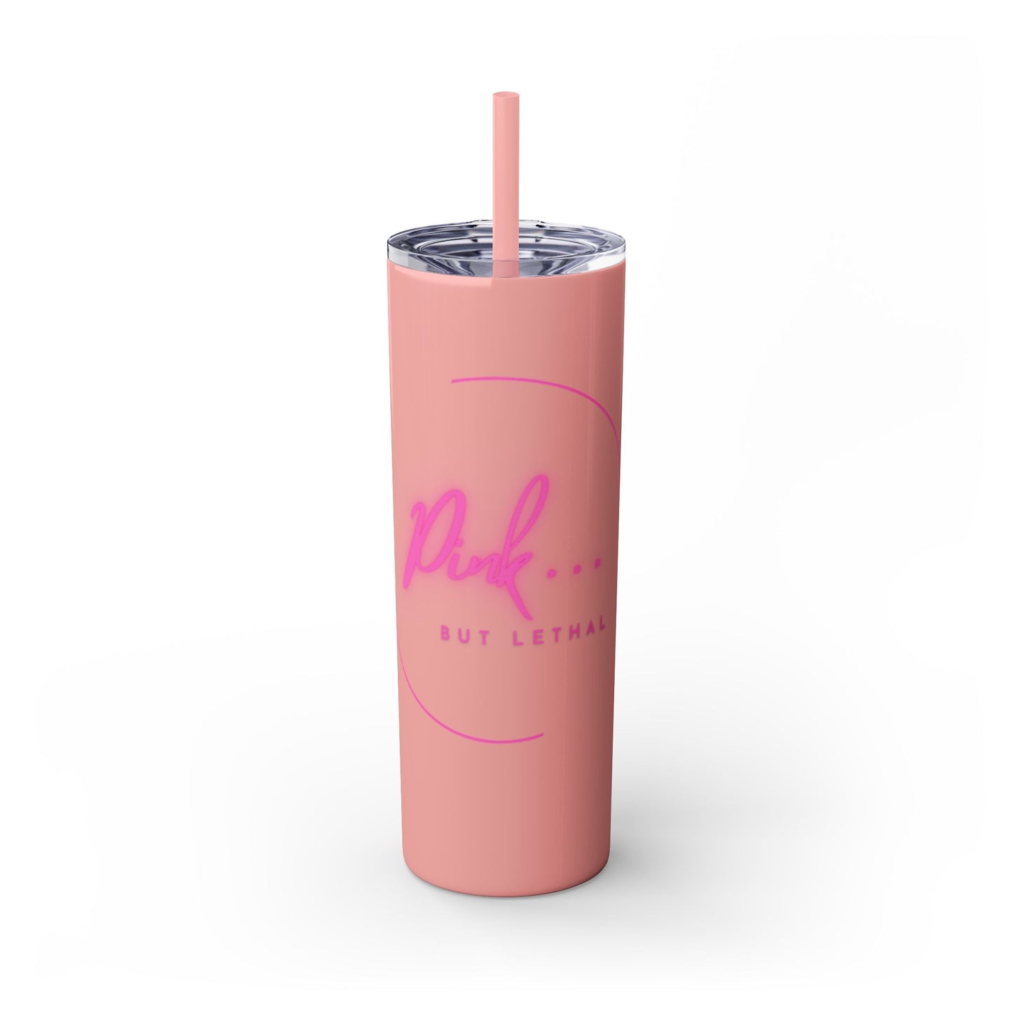 Pink But Lethal Skinny Tumbler – Sip with Power 💀💖✨