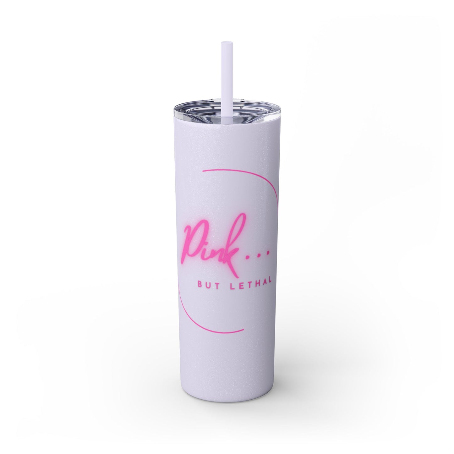 Pink But Lethal Skinny Tumbler – Sip with Power 💀💖✨