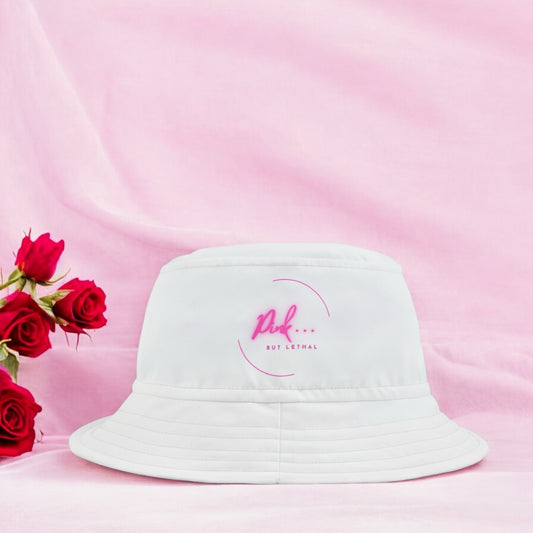 Pink But Lethal Bucket Hat – Stay Shaded, Stay Dangerous 🖤💋☀️